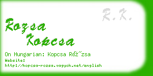 rozsa kopcsa business card